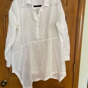 White Linen Tunic Top